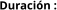 Duración :
